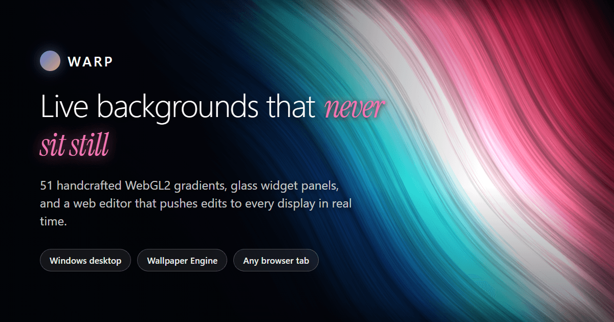 Warp live wallpaper system